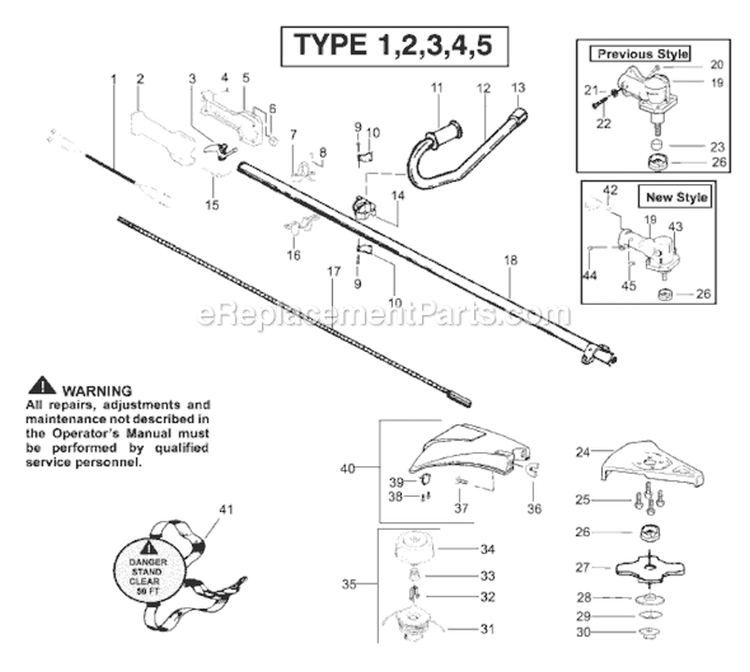 Page D Diagram and Parts List for BC2400 Type 3 Weed Eater Trimmer